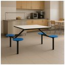 Ver imagem 7 de Mesa para Refeitório Fixa 4 Lugares MDP Branco de 25 mm - Assento Azul - 50304