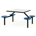 Ver imagem 4 de Mesa para Refeitório Fixa 4 Lugares MDP Branco de 25 mm - Assento Azul - 50304