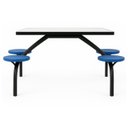 Ver imagem 2 de Mesa para Refeitório Fixa 4 Lugares MDP Branco de 25 mm - Assento Azul - 50304