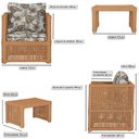 Ver imagem 2 de Mesa e 2 Poltronas Madri Corda Náutica Estofado 6 Trama Terra Cota
