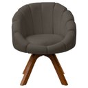 Ver imagem 5 de Kit Poltrona Decorativa Orgânica Flora Base Giratória com Puff Bouclê - Sofa Store:bouclê Marrom