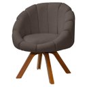Ver imagem 7 de Kit Poltrona Decorativa Orgânica Flora Base Giratória com Puff Bouclê - Sofa Store:bouclê Marrom