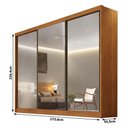 Ver imagem 3 de Guarda Roupa Casal Lôgan 3 Portas com Espelho 8 Gavetas Cinamomo - Novo Horizonte