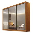 Ver imagem 1 de Guarda Roupa Casal Lôgan 3 Portas com Espelho 8 Gavetas Cinamomo - Novo Horizonte