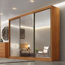 Ver imagem 4 de Guarda Roupa Casal Lôgan 3 Portas com Espelho 8 Gavetas Cinamomo - Novo Horizonte