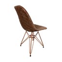 Ver imagem 4 de Kit 2 Cadeiras Jantar Estofadas Caramelo Eiffel Eames Base Cobre