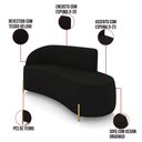 Ver imagem 2 de Sofá 3 Lugares Orgânico 180cm Pé Dourado Morgan Veludo Preto D03 - D’Rossi