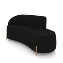 Ver imagem 1 de Sofá 3 Lugares Orgânico 180cm Pé Dourado Morgan Veludo Preto D03 - D’Rossi