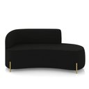 Ver imagem 5 de Sofá 3 Lugares Orgânico 180cm Pé Dourado Morgan Veludo Preto D03 - D’Rossi