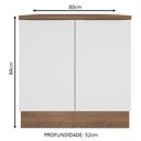 Ver imagem 3 de Balcão Madesa Stella 80 cm 2 Portas Rustic/Branco