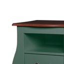Ver imagem 3 de Mesa de Cabeceira Bombê 1 Gaveta e Nicho 1026n - Verde Musgo/imbuia Glazer