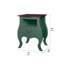 Ver imagem 4 de Mesa de Cabeceira Bombê 1 Gaveta e Nicho 1026n - Verde Musgo/imbuia Glazer