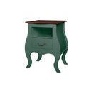 Ver imagem 1 de Mesa de Cabeceira Bombê 1 Gaveta e Nicho 1026n - Verde Musgo/imbuia Glazer