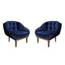 Ver imagem 2 de Kit 2 Poltronas Decorativa Confort Veludo AZUL MARINHO SKY MOBILE