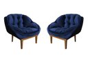 Ver imagem 2 de Kit 2 Poltronas Decorativa Confort Veludo AZUL MARINHO SKY MOBILE