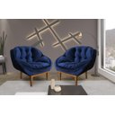 Ver imagem 1 de Kit 2 Poltronas Decorativa Confort Veludo AZUL MARINHO SKY MOBILE