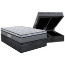 Ver imagem 1 de Cama Box Baú King: Colchão Anatômico Herval D60 / Ag65 Perpetual + Base Crc Suede Gray (193x203)