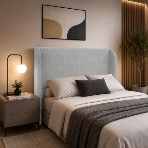 Cabeceira Casal Estofada Ideal para Cama Queen 160cm Linho - Cinza