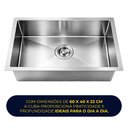 Ver imagem 7 de Cuba de Cozinha Pia Retangular Gourmet Embutir Sobrepor 60x40 Aço Inox 304 Escovada Prata Brinovar