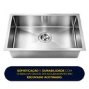 Ver imagem 5 de Cuba de Cozinha Pia Retangular Gourmet Embutir Sobrepor 60x40 Aço Inox 304 Escovada Prata Brinovar