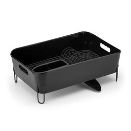 Escorredor De Pratos C/porta Talheres Deluxe 12 Pratos - Preto - 2