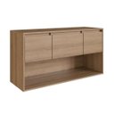 Ver imagem 1 de Gabinete Banheiro Suspenso 110cm 2 Gavetas 1 Porta e Nicho sem Cuba Mel BL9290