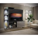Ver imagem 2 de Estante Tv 55" Com 3 Leds E 2 Portas Dallas Multimóveis V3399 Preta/Lacca Fumê Preto/Lacca Fumê