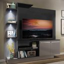 Ver imagem 7 de Estante Tv 55" Com 3 Leds E 2 Portas Dallas Multimóveis V3399 Preta/Lacca Fumê Preto/Lacca Fumê