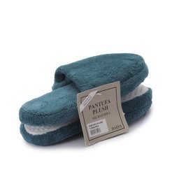 Pantufa Plush Daju Turquesa 35/36 Adulto Chinelo de Pano - 3