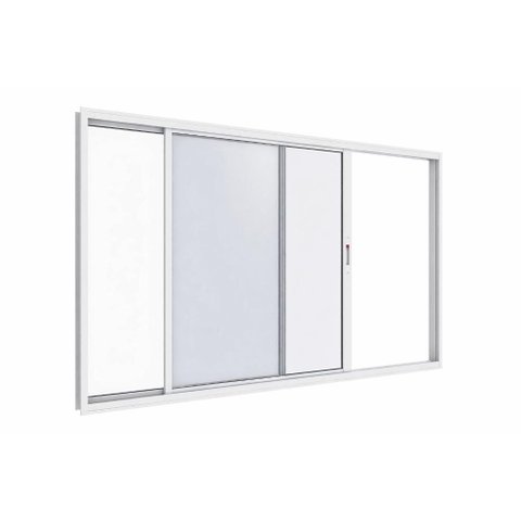 Janela de Correr Alumínio Branco 02F c/Controle Confort - 100x100