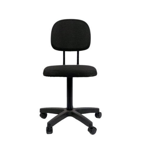 Cadeira Secretaria Giratoria Tropical com L Duplo o Pistão e Fixo Não Tem Regulagem Tecido Preto