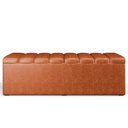 Ver imagem 3 de Kit Cabeceira Cama Box Queen 160cm Calçadeira Baú Dália W01 Couríssimo Camel - Lyam Decor
