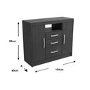 Ver imagem 2 de Cômoda Infantil M223 2 Portas + 1 Nicho 3 Gavetas Freijó - Kappesberg