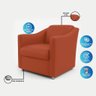 Milla Poltrona Decorativa para Consultório 12 Cores - Terracota - 7