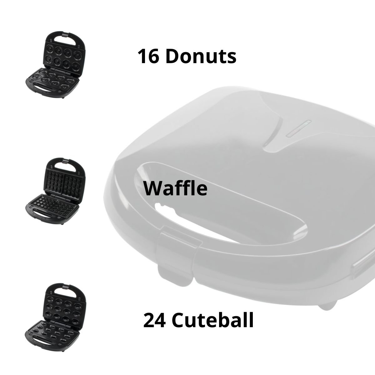 Máquina Multifuncional Crianças Bolo Donuts Waffle 3 em 1 - 2