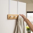 Ver imagem 2 de Cabideiro para Porta de Bambu com Ganchos Cabem 3 Pçs Oikos