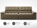 Ver imagem 4 de Sofá com Porta Copos e Carregador Usb Ret Rec Luke 2,90m Veludocristal Castor - Netsofas