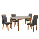 Ver imagem 2 de Mesa de Jantar Liz 120cm Tampo MDF Vidro Canto Copo com 4 Cadeiras Lorena