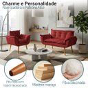 Ver imagem 3 de Kit Namoradeira e Poltrona Decorativa para Sala Recepção Manicure Consultório Alice Tecido Suede