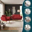 Ver imagem 4 de Kit Namoradeira e Poltrona Decorativa para Sala Recepção Manicure Consultório Alice Tecido Suede