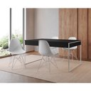 Ver imagem 1 de Mesa Jantar Industrial Retangular Filadélfia Preta 137x90cm com 4 Cadeiras Brancas Eames Base Ferro