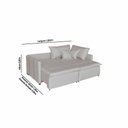 Ver imagem 2 de Sofá Cama Dubai 4 Lugares Retrátil e Reclinável Creme Linho de Casa Decor Estofados
