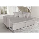 Ver imagem 4 de Sofá Cama Dubai 4 Lugares Retrátil e Reclinável Creme Linho de Casa Decor Estofados