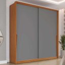 Ver imagem 1 de Guarda Roupa 2 Portas de Correr e 2 Gavetas Porto Freijo/cinza - Politorno