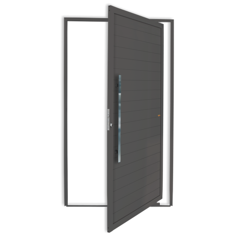 Porta Pivotante Alumínio Lambril c/Puxador e.Cinza 120 Brimak