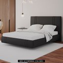 Ver imagem 2 de Cama Casal Flutuante com Cabeceira 140cm Lyra Sintético Preto S05 - Mpozenato