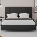 Ver imagem 4 de Cama Casal Flutuante com Cabeceira 140cm Lyra Sintético Preto S05 - Mpozenato