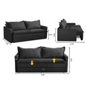 Ver imagem 3 de Sofá sem Caixa Retrátil e Reclinável 2,00m com Molas Karla Suede Preto Rover & Beato