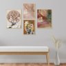 Kit 4 Quadros Decoração Ambiente Sala com Moldura Caixa e Mulher Abstrato Moderno Colorido - 3