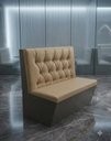 Ver imagem 1 de Poltrona Sofá Booth Prime Bege e Preta 2 Lugares Bege